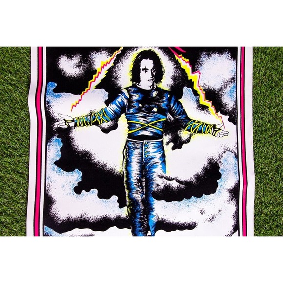COPY - Brandon Lee The Crow In Heaven VTG 1994 Scorpio #1736 Flocked Blacklight… - Picture 4 of 8